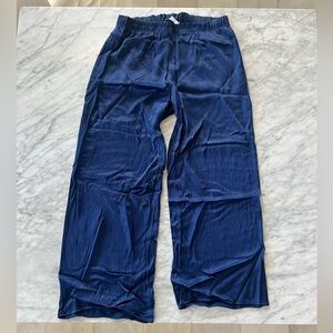 Something Navy - Silky Pants Blue/Navy - Size Large